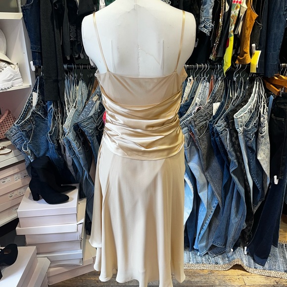 Vintage 90s silk drapped surplis wrap Dress - Picture 4 of 5